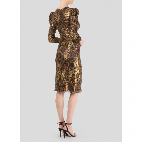 Rent Buy Isabel Marant Ruched Metallic Leopard Dress MY WARDROBE HQ