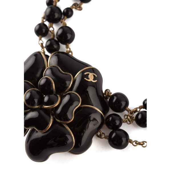 CHANEL Beaded Flower Necklace