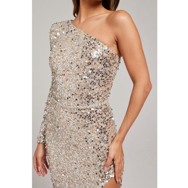 Nadine Merabi Adriana Metallic Dress