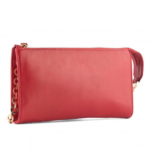 Valentino Leather Purse With Gold Chain