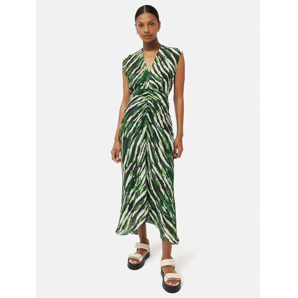 Jigsaw Abstract Zebra Ruched Dress