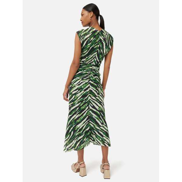 Jigsaw Abstract Zebra Ruched Dress