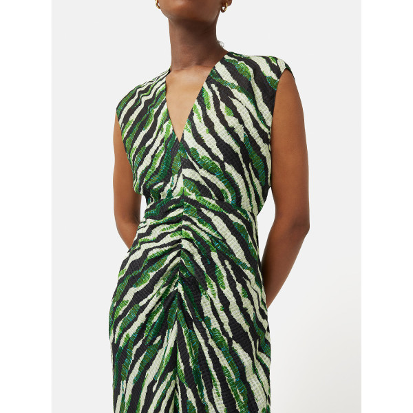 Jigsaw Abstract Zebra Ruched Dress
