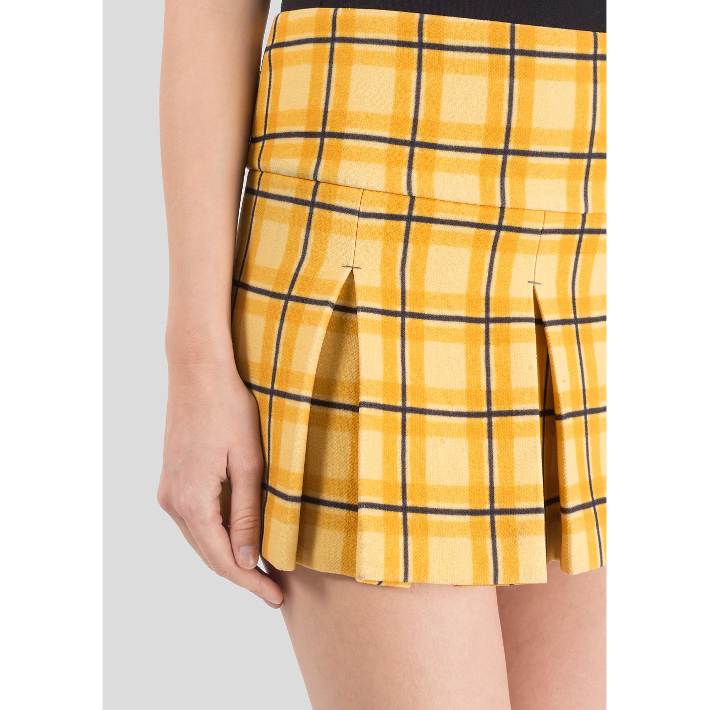 Miu Miu Check Pleated Mini Skirt
