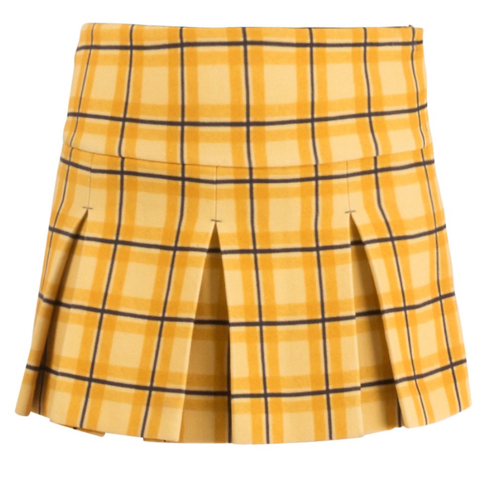 Miu Miu Check Pleated Mini Skirt