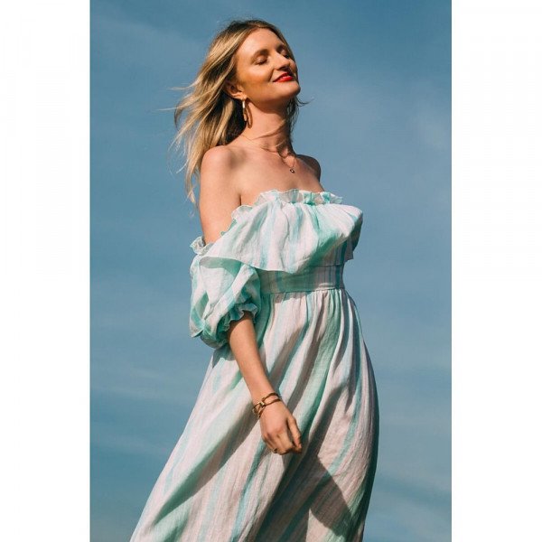 Beulah Aakash Off-The-Shoulder Dress