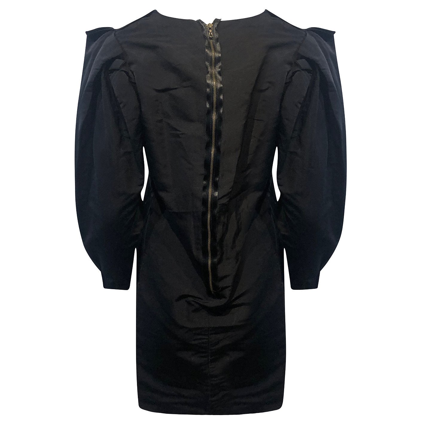 Rosetta Getty Puff-Sleeve Silk Dress