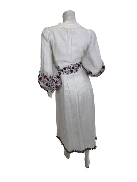 ZIMMERMANN Zimmermann Embroidered Floral Button Up Linen Dress