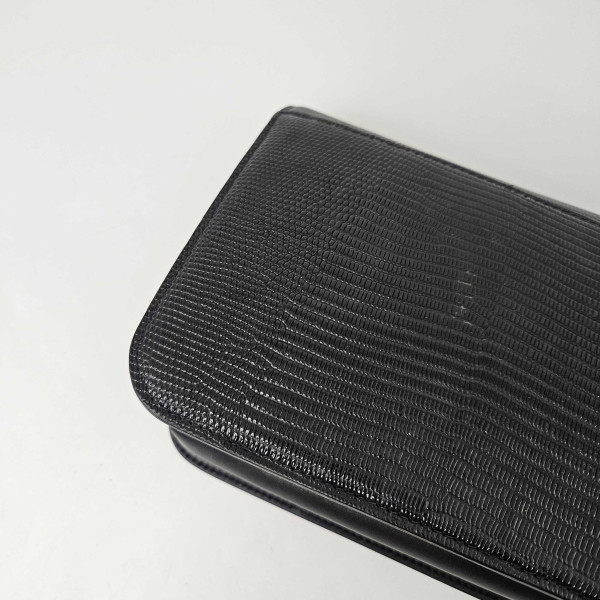 Balenciaga B Small Cross-body Bag (Lizard in Black)