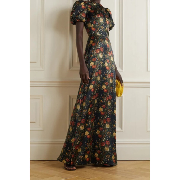 The Vampire's Wife Confessional Floral-Print Silk Dress