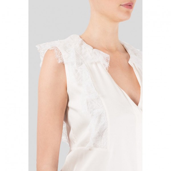 Valentino Sleeveless Blouse With Lace Details