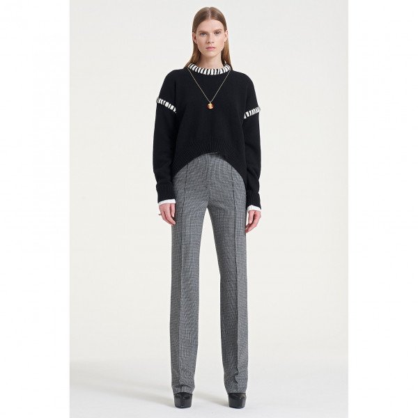 PORTS 1961 Zebra Collar Cropped Length Knit