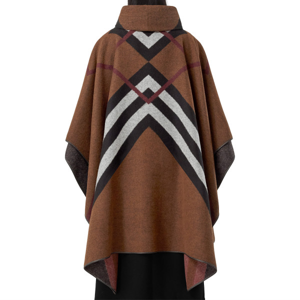 Burberry Chevron Check Cashmere Jacquard Poncho