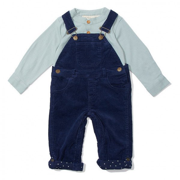 Dotty Dungarees Navy Cord Dungarees