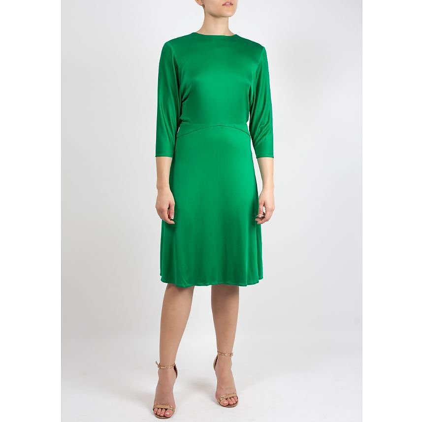 ISSA Silk Dress with Open Back