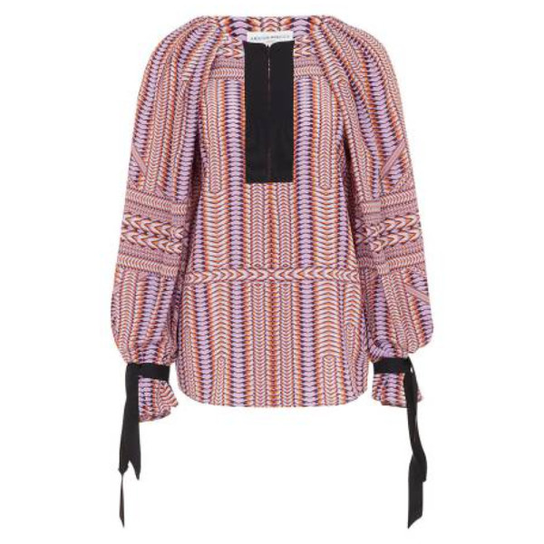 Amanda Wakeley Chevron Print Silk Blouse