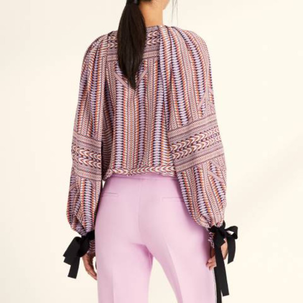 Amanda Wakeley Chevron Print Silk Blouse
