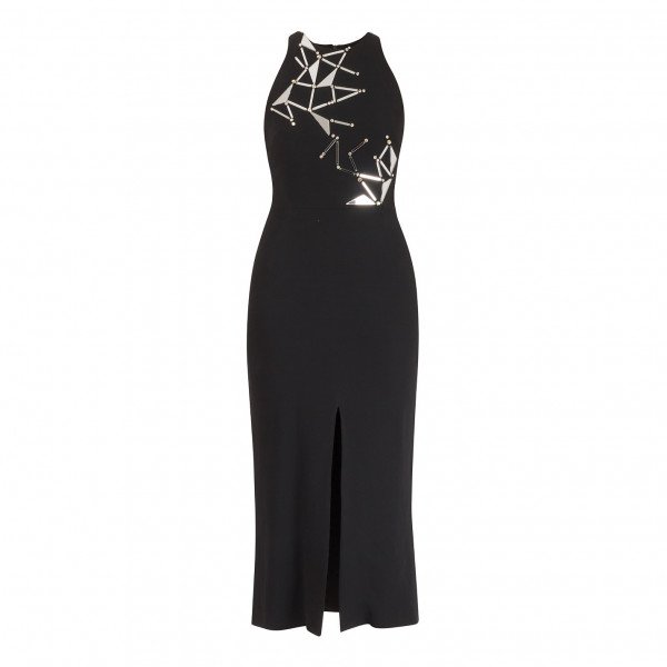 David Koma Mirror-Embellished Midi Dress