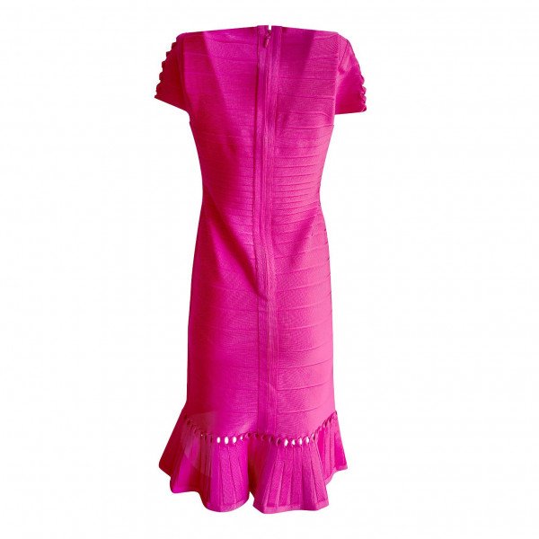 Herve Leger Ruffle-Hem Bandage Dress