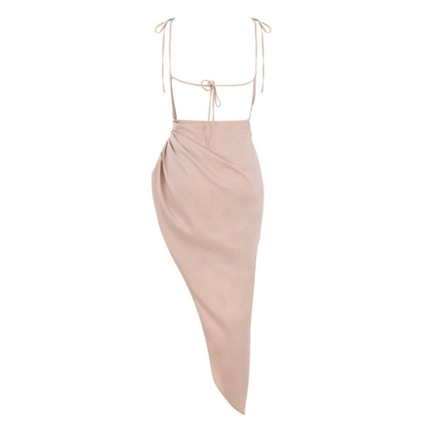 HOUSE OF CB Soluna Sand Thigh Split Draped Maxi