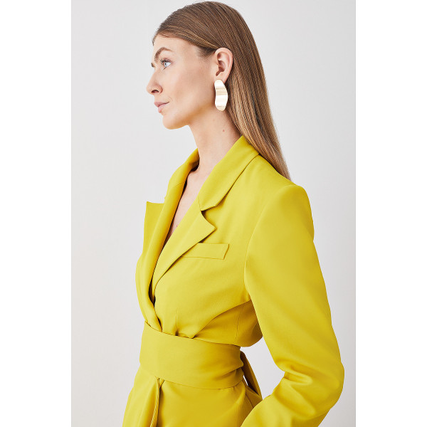 Karen Millen Drape Detail Belted Soft Blazer