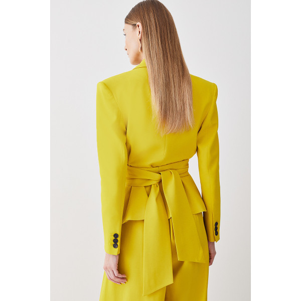 Karen Millen Drape Detail Belted Soft Blazer