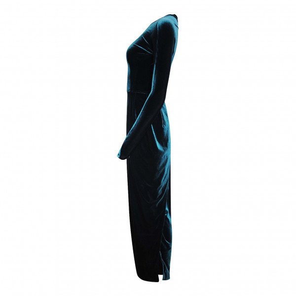 Emilio De La Morena Fitted Velvet Draped Gown