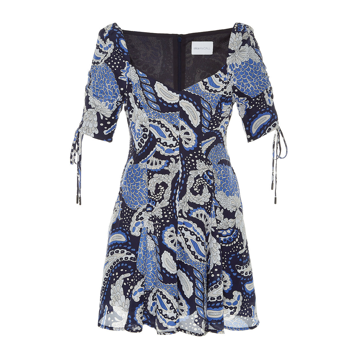 Alice McCall Paisley Ruched Sleeve Mini Dress