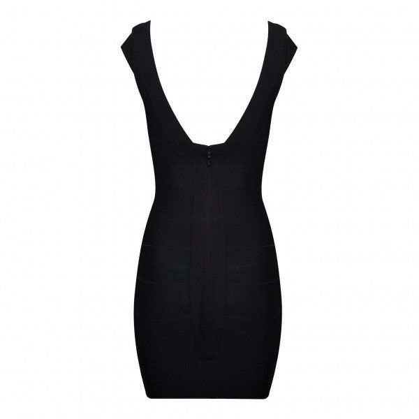 Herve Leger V-Neck Bandage Dress