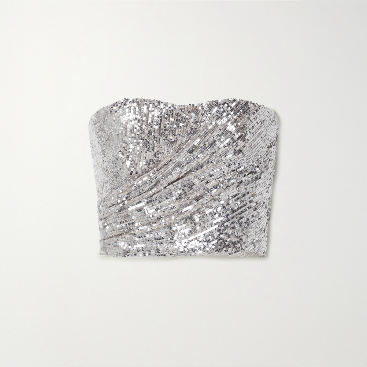 Sem Sem Silver Sequin Bustier Top
