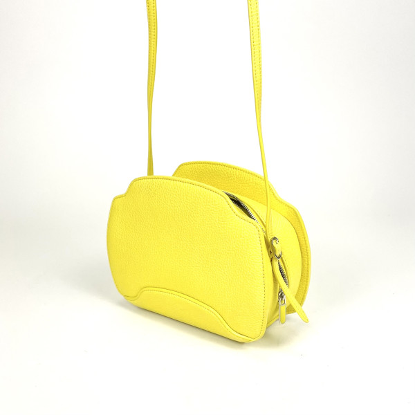 Loro Piana Mini Crossbody Bag in Yellow Textured Leather
