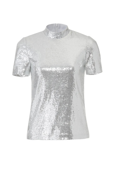 Galvan London GALVAN Short Sleeve Sequin Top