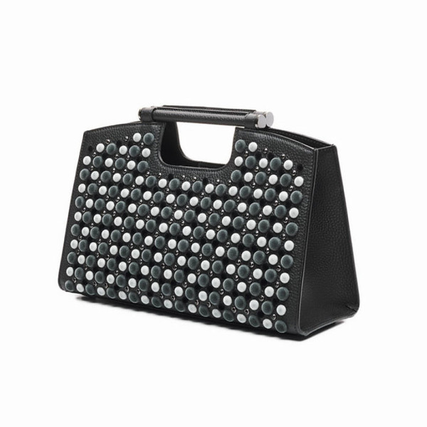 Marina Raphael Velvet Studded Mini Clutch