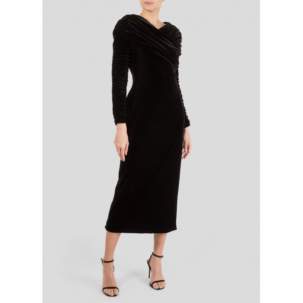 Christopher Kane Stretch Velvet Long Sleeve Dress