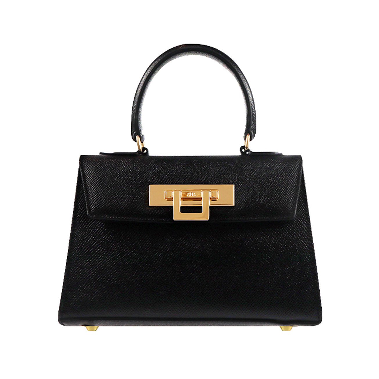 Lalage Beaumont Fonteyn Mignon - Palmellato Leather Handbag - Black