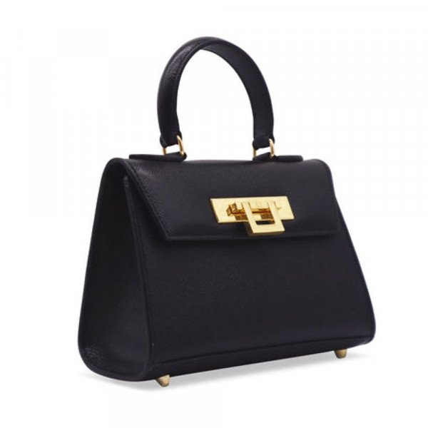 Lalage Beaumont Fonteyn Mignon - Palmellato Leather Handbag - Black