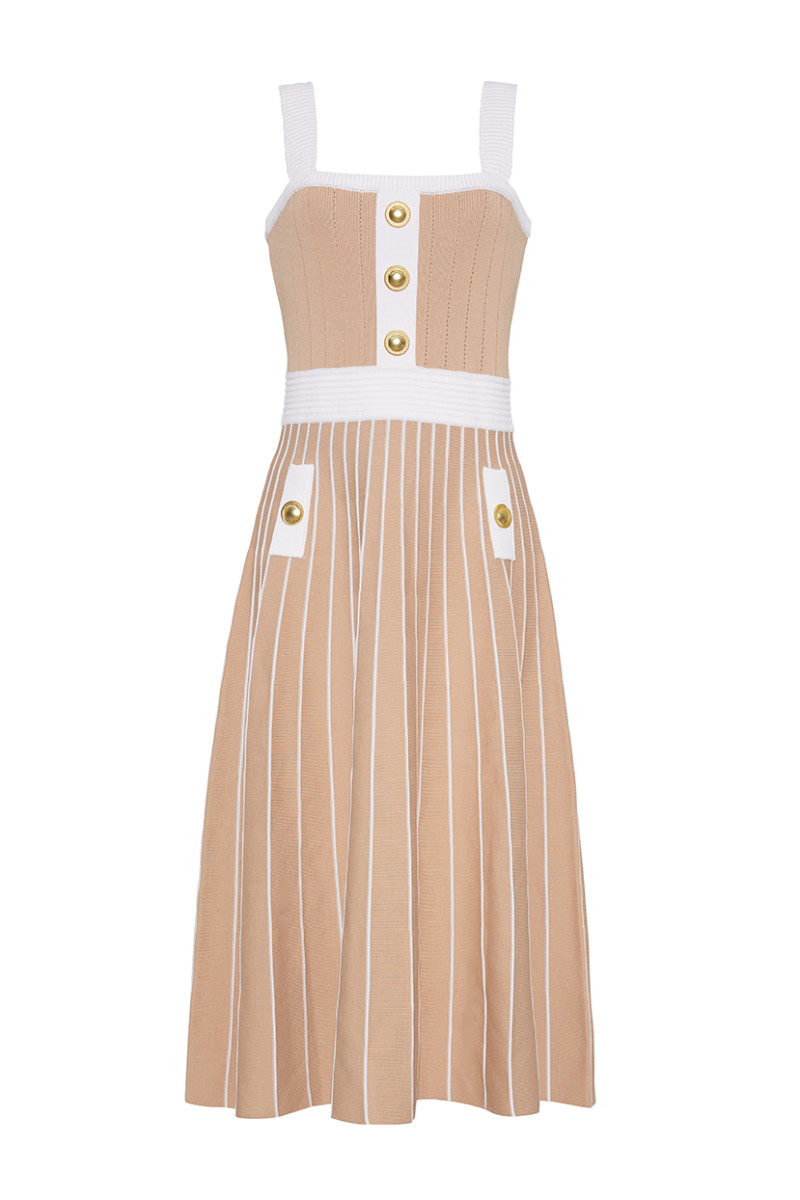 Cara Cara NYC Aurora Dress, Tan Ivory