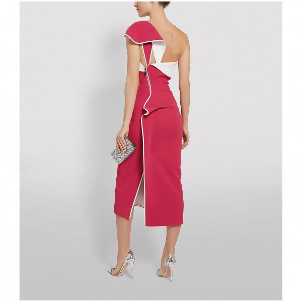 Maticevski Atomised One-Shoulder Midi Dress