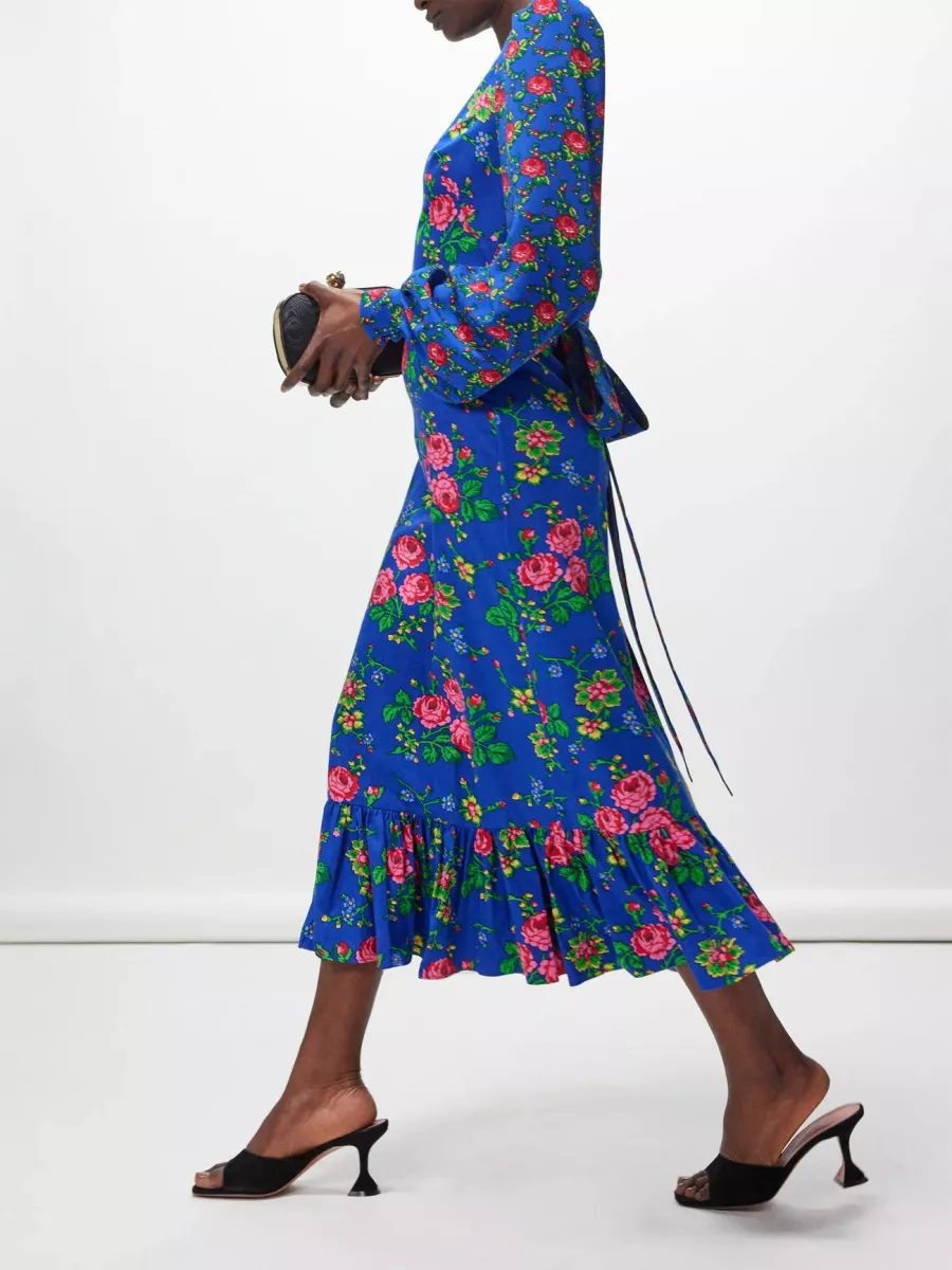 The Vampire's Wife Villanelle floral-print cotton midi dress