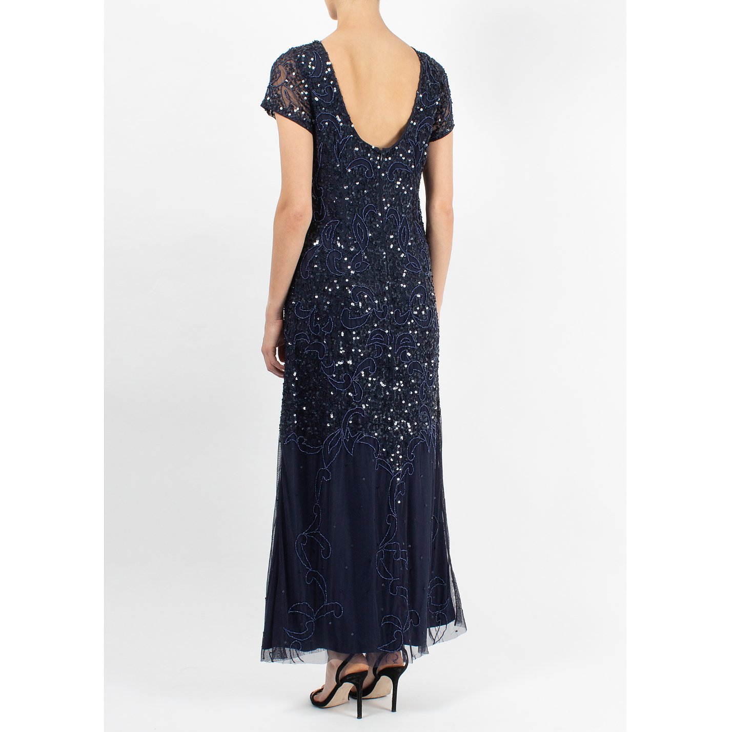Adrianna Papell Backless Sequinned Gown