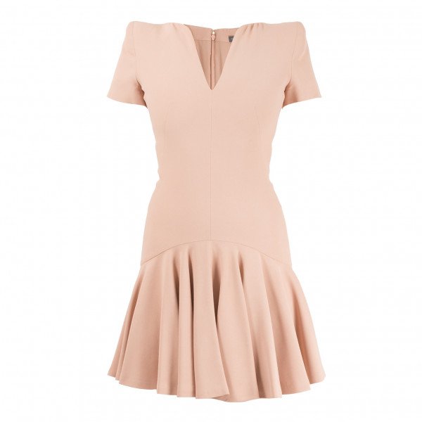 Alexander McQueen Knee Length Dress with Ruffled Skirt