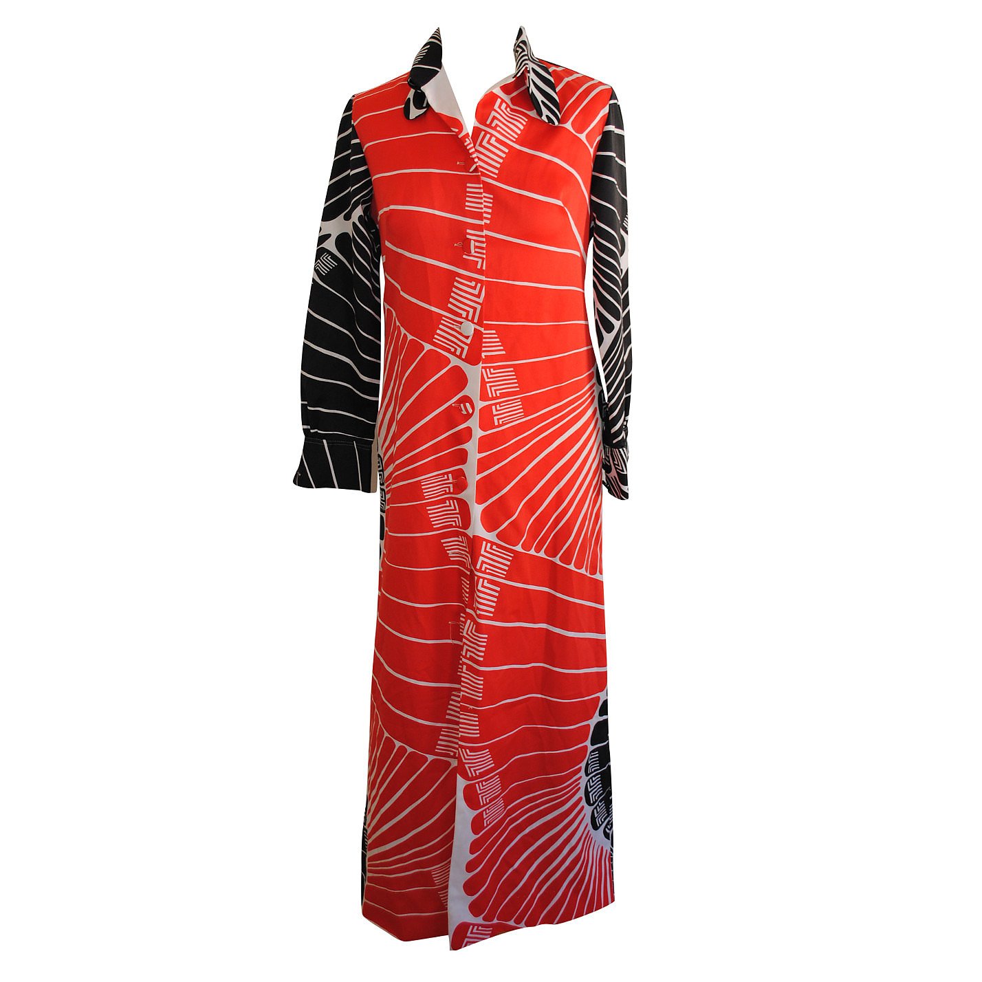 Lanvin Printed Long-Sleeve Collared Dress