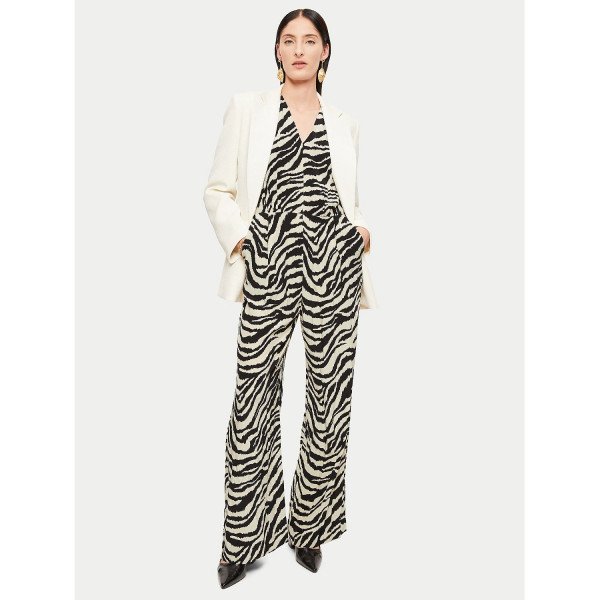 Jigsaw Zebra V Neck Jumpsuit
