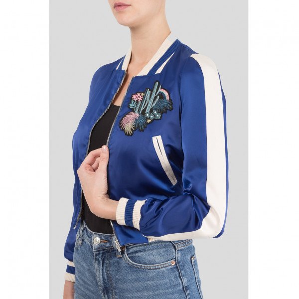Rent Buy Maje Satin Bomber Jacket MY WARDROBE HQ