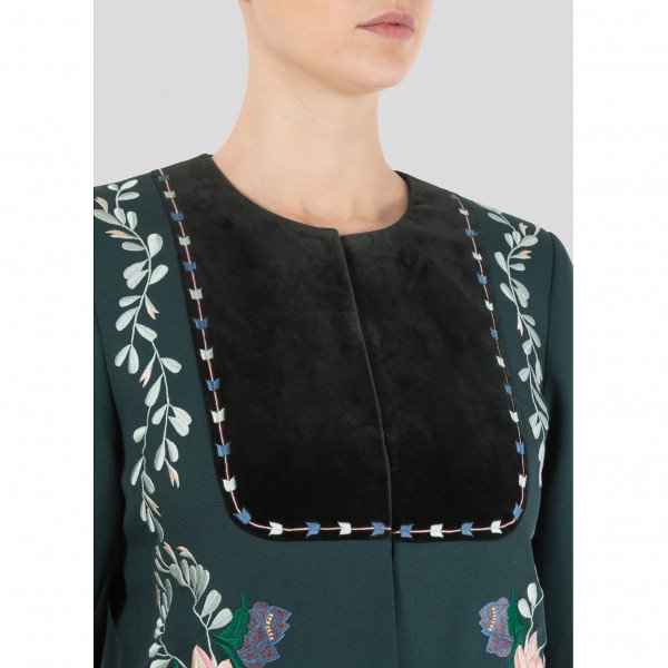 Vilshenko Rosie Embroidered Wool-Twill Jacket