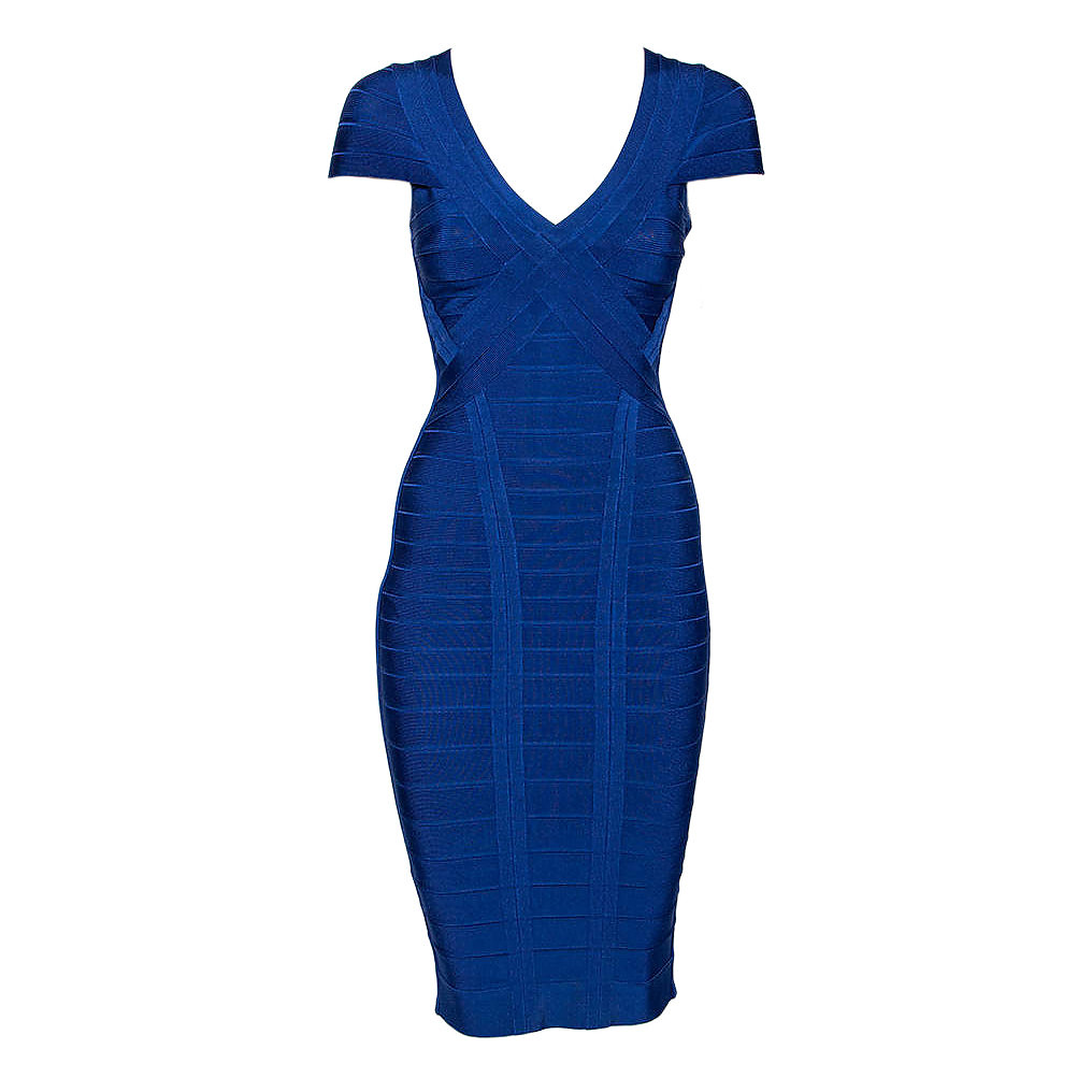 Herve Leger Cap-Sleeve Bandage Dress