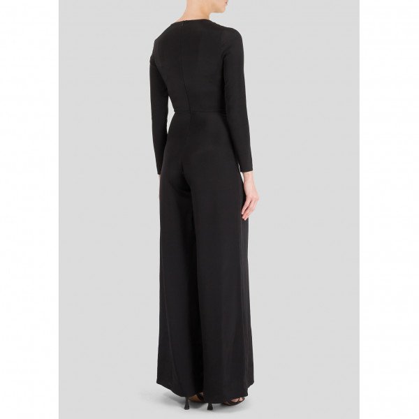 Dhela Wide Leg Jumpsuit With Keyhole Neckline