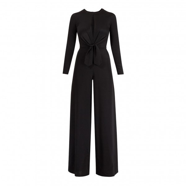 Dhela Wide Leg Jumpsuit With Keyhole Neckline