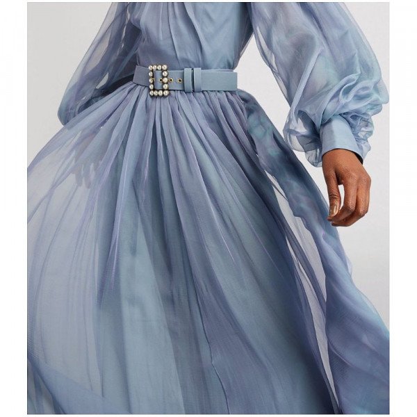 Andrew GN Silk Puff-Sleeved Gown