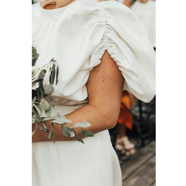 ROTATE Birger Christensen Noon Puff Sleeved Midi Dress
